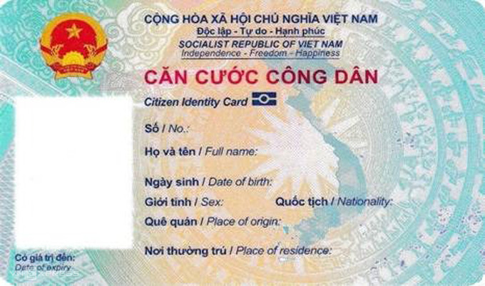 Mẫu thẻ căn cước mới. Ảnh: Bộ Công an