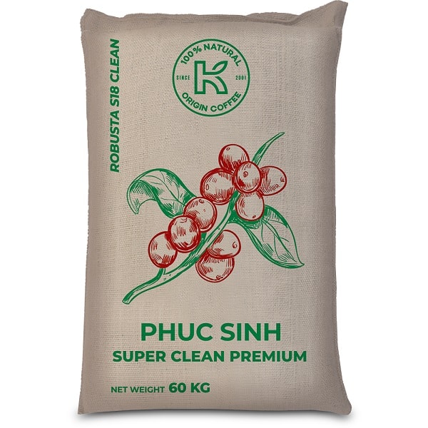 Cà phê nguyên liệu do Phúc Sinh đã dạng theo từng dòng, được đóng gói theo bao 5kg, 10 kg, 30 hoặc 60kg... tùy nhu cầu sử dungh