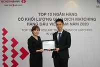 Techcombank được vinh danh Ngân hàng giao dịch Matching lớn nhất thị trường ngoại hối Việt Nam 2020