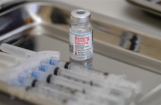 Vaccine phòng COVID-19 của hãng dược Moderna. (Nguồn: AFP/TTXVN)