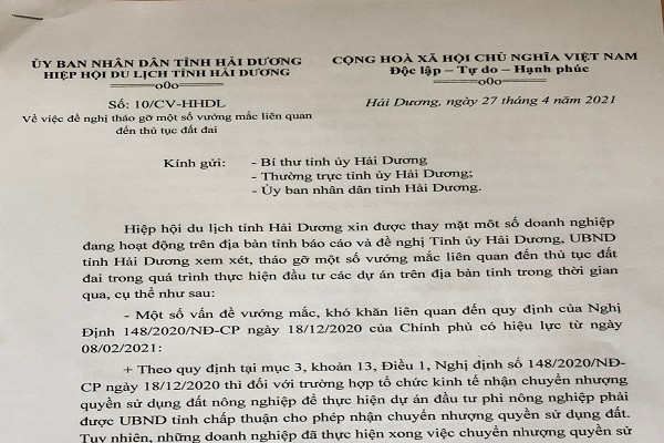 sở Tài nguyên và Môi trường cho rằng, UBND tỉnh vẫn chưa đưa ra điều kiện, tiêu chí, quy mô, tỷ lệ để tách thành dự án độc lập nên sở này chưa có cơ sở thực hiện nội dung này