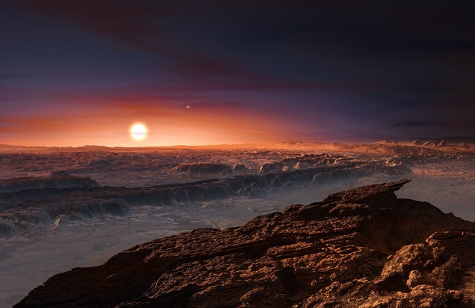 Cảnh quan trên hành tinh giống Trái Đất Proxima b - Ảnh đồ họa từ NASA