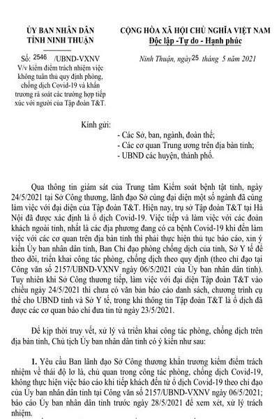 Chủ tịch UBND tỉnh Ninh Thuận yêu cầu Ban lãnh đạo Sở Công Thương khẩn trương kiểm điểm trách nhiệm