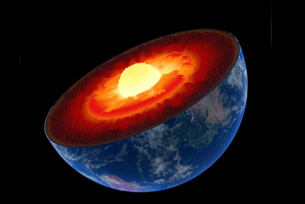 Bên trong Trái Đất gồm nhiều lớp với quá trình vận động phức tạp - Ảnh: NASA