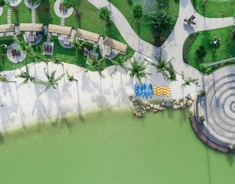 Công viên Central Park với hồ trung tâm rộng 4,2ha và bãi cát trắng