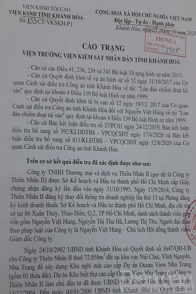 Cáo trạng của Viện KSND đối với Nguyễn Việt Hùng