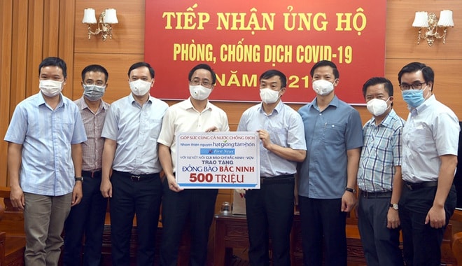 Tại Bắc Ninh, ông Vương Quốc Tuấn - Phó Chủ tịch Thường trực UBND tỉnh cũng đã có lời tri ân sâu sắc đến đoàn thiện nguyện.