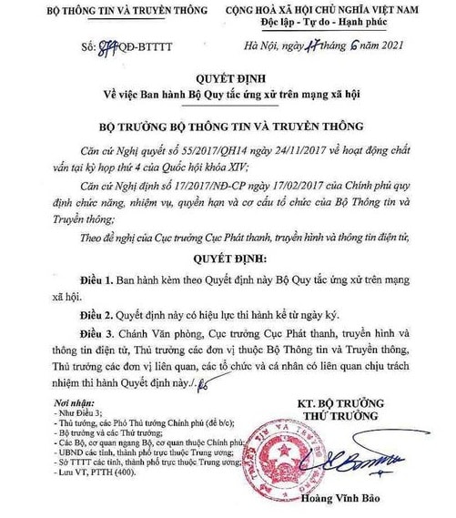 Bộ TT&TT vừa ban hành Quy tắc ứng xử trên mạng xã hội