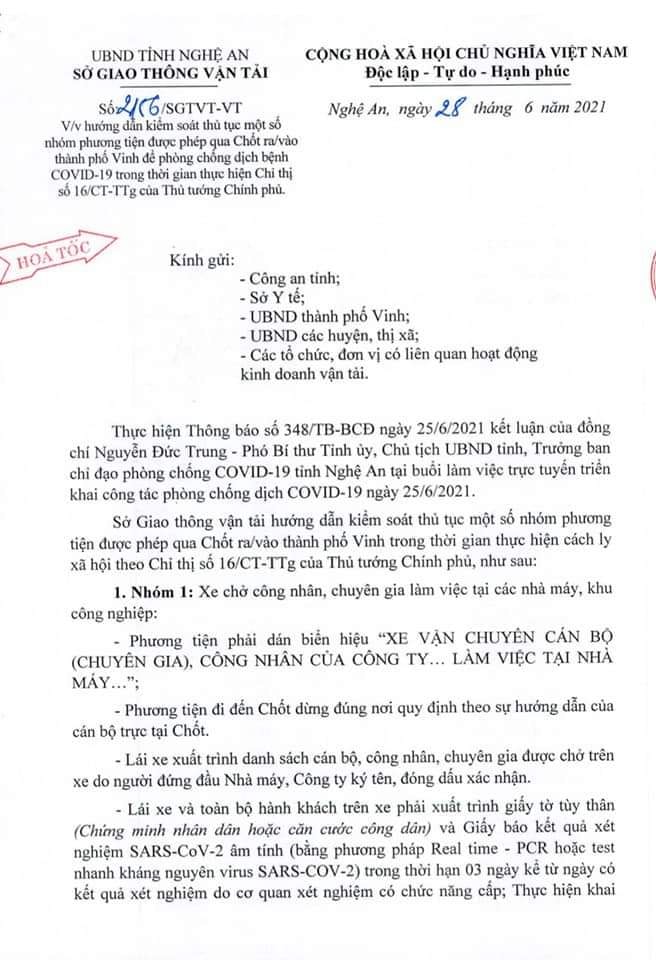 Để tạo điều kiện cho các phương tiện giao thông ra, vào Tp Vinh, Sở GTVT Nghệ An đã ban hành văn bản hướng dẫn phân luồng cho 04 nhóm ưu tiên