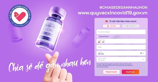 Ủng hộ Quỹ vaccine qua website chính thức là hành động chung tay, lan tỏa trách nhiệm vì mình, vì cộng đồng