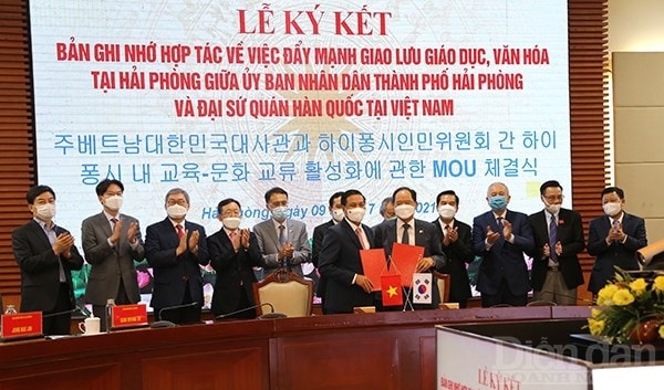 Lễ ký biên bản ghi nhớ hợp tác giữa TP Hải Phòng và Đại sứ quán Hàn Quốc tại Việt Nam