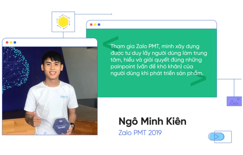 Ngô Minh Kiên, cựu thành viên Zalo PMT 2019. Ảnh: Zalo.