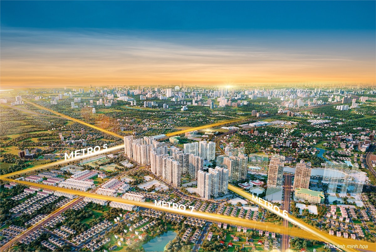 The Metrolines - Vinhomes Smart City nằm trọn giữa lòng 3 tuyến đường sắt huyết mạch của Thủ đô