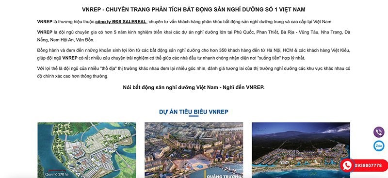 Giao diện trang chủ của website Vnrep.com 