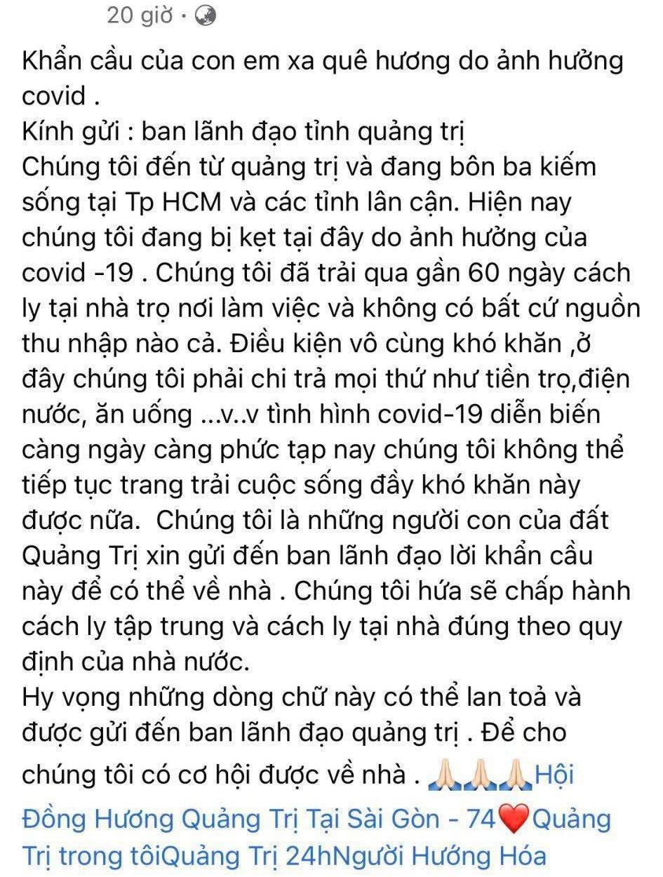 Hàng trăm công nhân mắc kẹt tại TPHCM khẩn cầu được về quê!