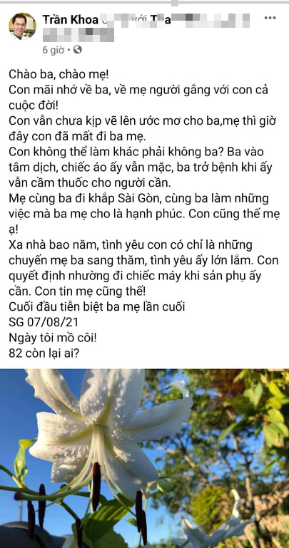 Câu chuyện được Facebook Trần Khoa chia sẻ, nhưng hiện người này đã khóa trang cá nhân.
