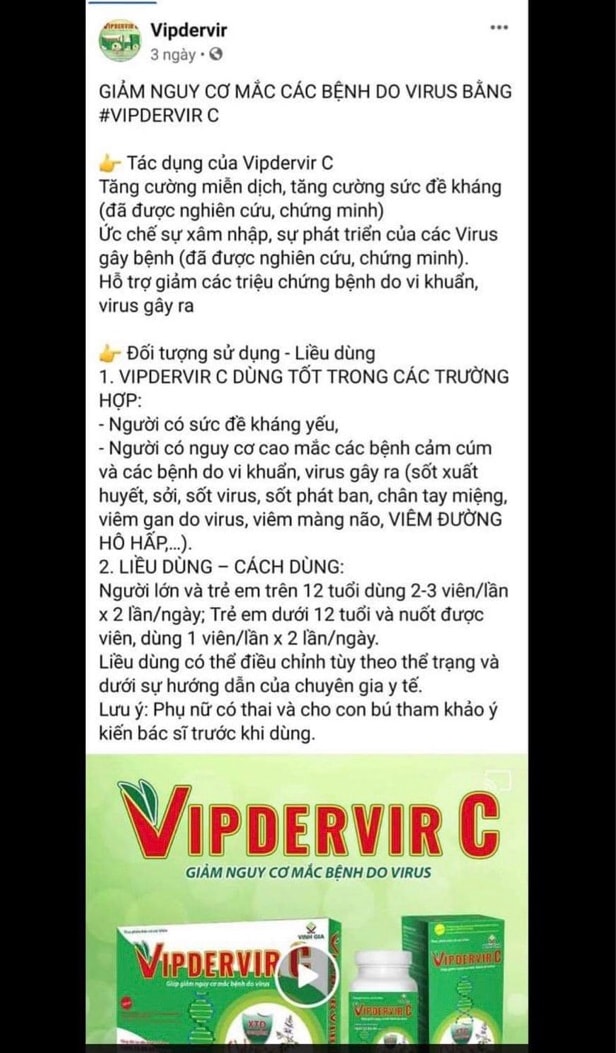 Quảng cáo VIPDERVIR C