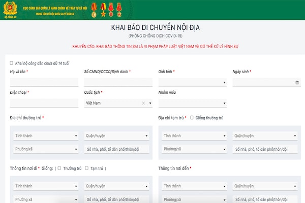 đại tá Phùng Đức Thắng - Phó cục trưởng Cảnh sát Quản lý hành chính về trật tự xã hội Bộ Công an (C06) cho biết, công dân dùng máy tính, điện thoại có kết nối mạng để đăng ký khai báo y tế tại suckhoe.dancuquocgia.gov.vn. Khai báo xong, công dân sẽ có một mã QR Code dùng được trong 3 ngày để di chuyển qua các chốt. 