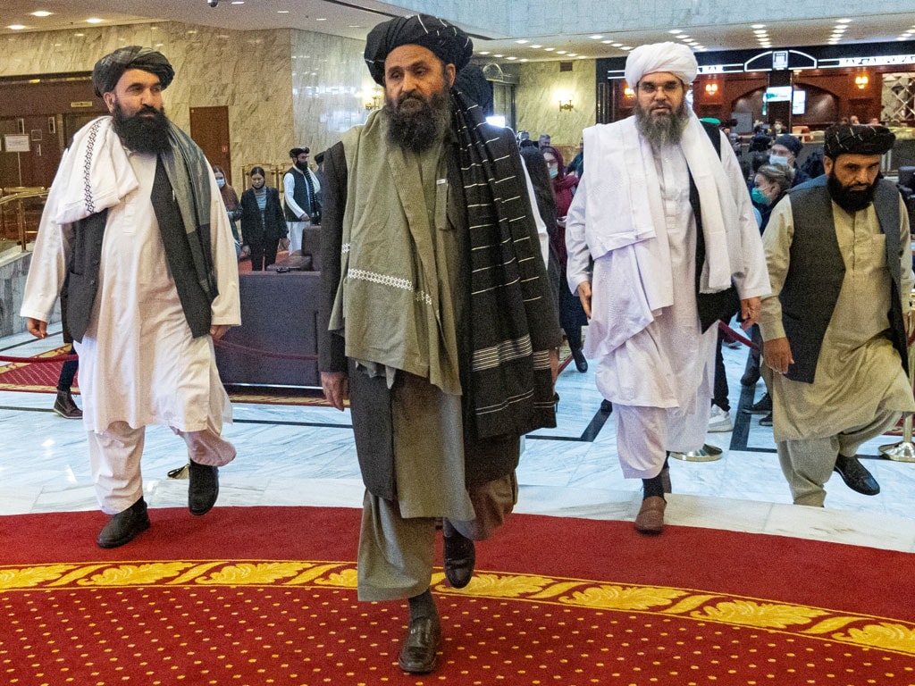 Các nhà đàm phán của Taliban tại hội nghị hòa bình Afghanistan ở Moscow, Nga hồi tháng 3.2021 REUTERS