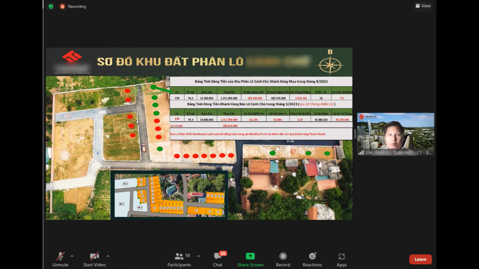 Lễ mở bán khu đất phân lô được tổ chức online