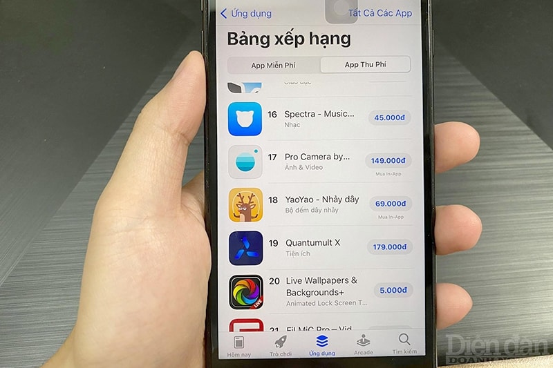 Một số ứng dụng trả phí trong App Store của Apple (Ảnh: Nguyễn Long).