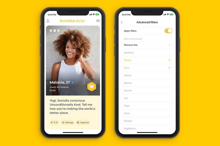 Bumble là một ứng dụng hẹn hò gần giống Tinder với các tính năng vuốt chọn quen thuộc. 