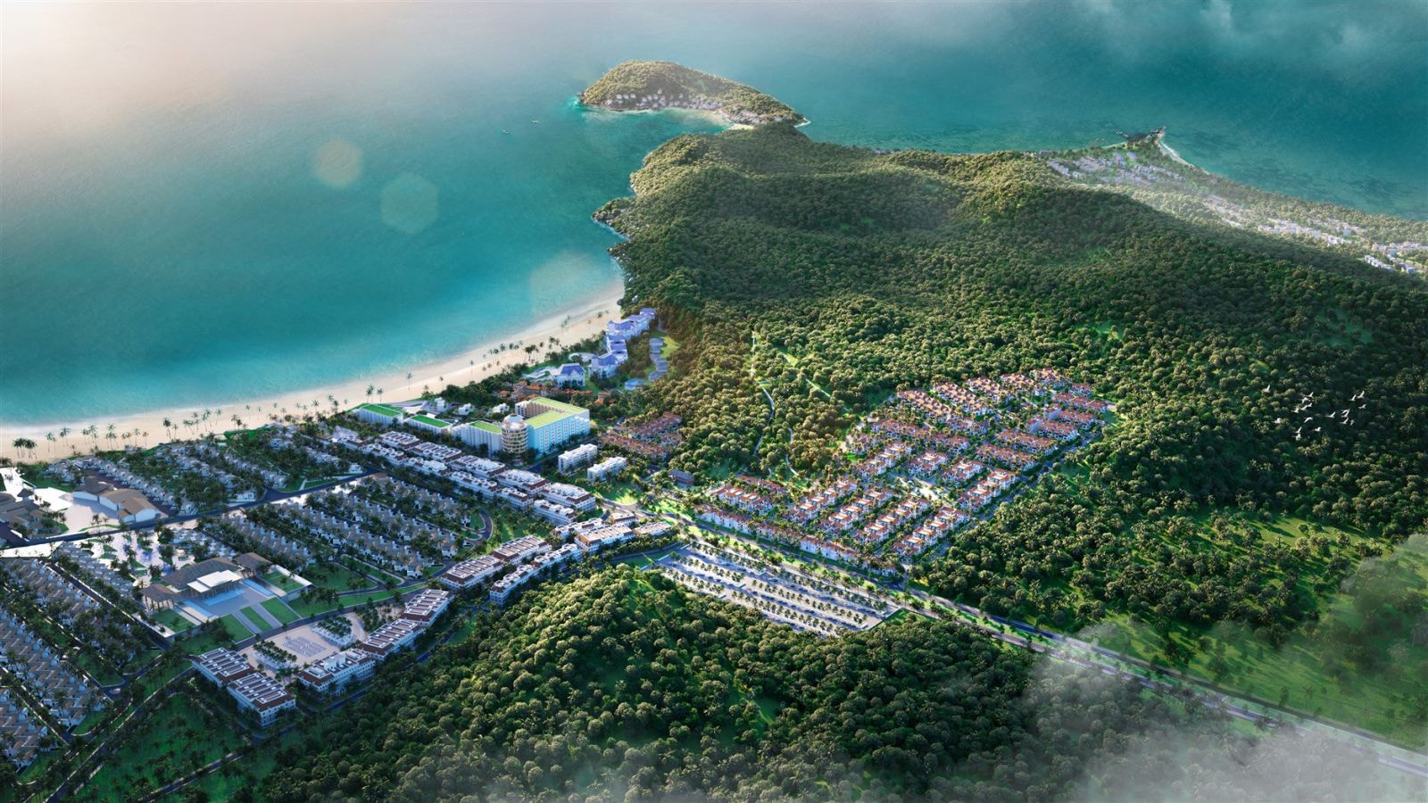 Sun Tropical Village là mảnh ghép mới của quần thể Bãi Kem, Nam Phú Quốc. (Ảnh phối cảnh)