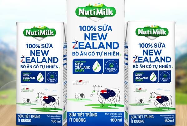 Nutifood giảm 50% đối với sản phẩmp/NutiMilk 100% Sữa New Zealand Bò Ăn Cỏ Tự Nhiên Ít Đường