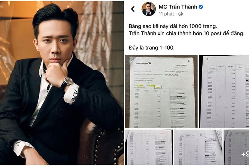 Trấn Thành tung 1.000 trang sao kê và nhanh chóng 