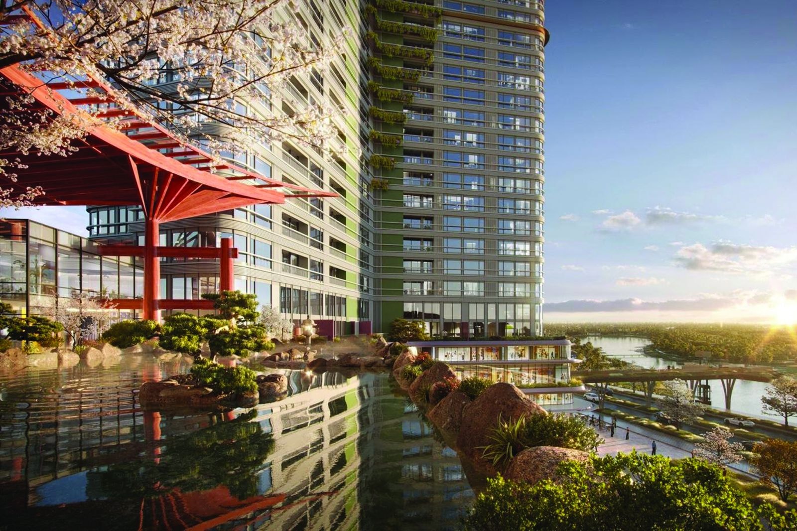 Tổ hợp khoáng nóng dưới chân The Landmarkp/thuộc tổ hợp khoáng nóng Swanlake Residences, Ecopark.