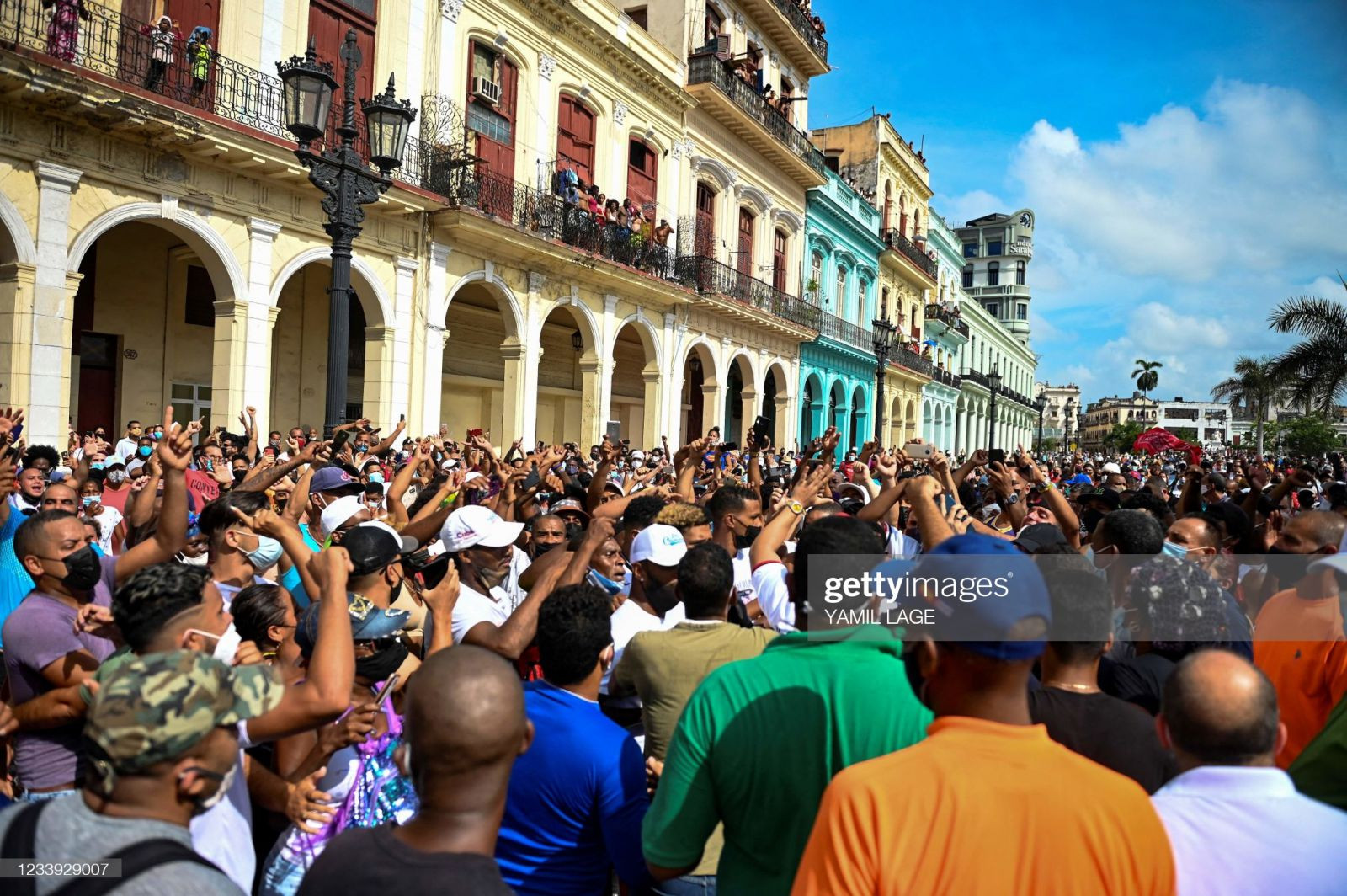 Biểu tình chống chính quyền ở thủ đô Havana hồi đầu năm 2021