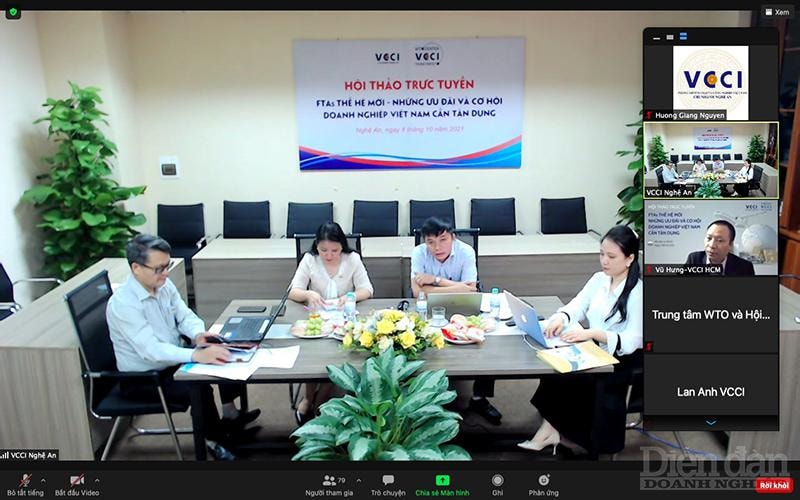 Các diễn giả tại đầu cầu VCCI Nghệ An.