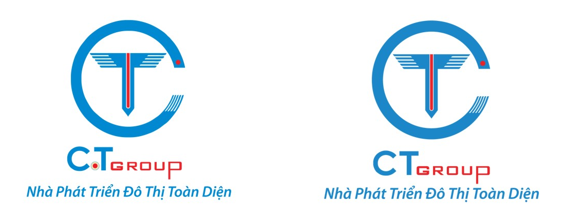 Logo cũ (bên trái) và Logo mới (bên phải) của CT Group.