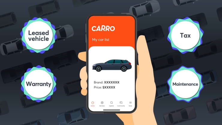 Giao diện của app Carro trên nền tảng smartphone. Ảnh: CNBC