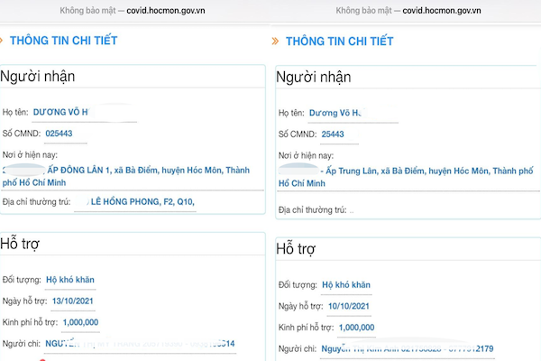 ngày 25/10, lãnh đạo UBND H.Hóc Môn (TPHCM), cho biết: thông qua hệ thống ứng dụng công nghệ thông tin phục quản lý và hỗ trợ phòng chống, dịch COVID -19, huyện đã kiểm tra và phát hiện 713 trường hợp khai thông tin không trung thực để nhận hỗ trợ COVID -19 đến 2 lần.