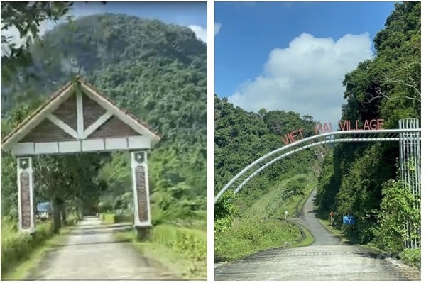 Con đường dẫn vào khu trung tâm xã Việt Hải khang trang với vẻ đẹp hùng vĩ