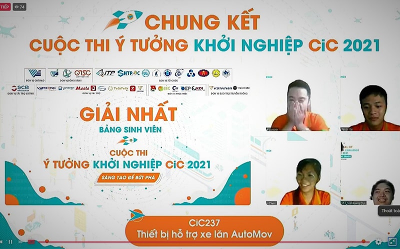 Nhóm sinh viên trường Đại học Lạc Hồng - tác giả thiết bị hỗ trợ xe lăn AutoMov đạt giải Nhất cuộc thi Ý tưởng khởi nghiệp - CiC 2021