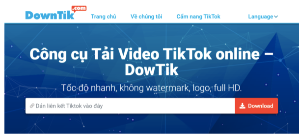 Dán link liên kết vào khung trên rồi bấm Download