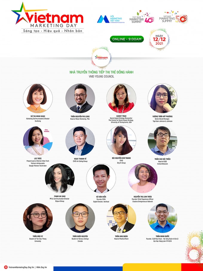 Nhà truyền thông tiếp thị trẻ đồng hành tại Vietnam Marketing Day 2021.