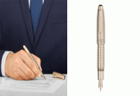 Bút máy Montblanc Meisterstück Geometry Solitaire Champagne Gold LeGrand