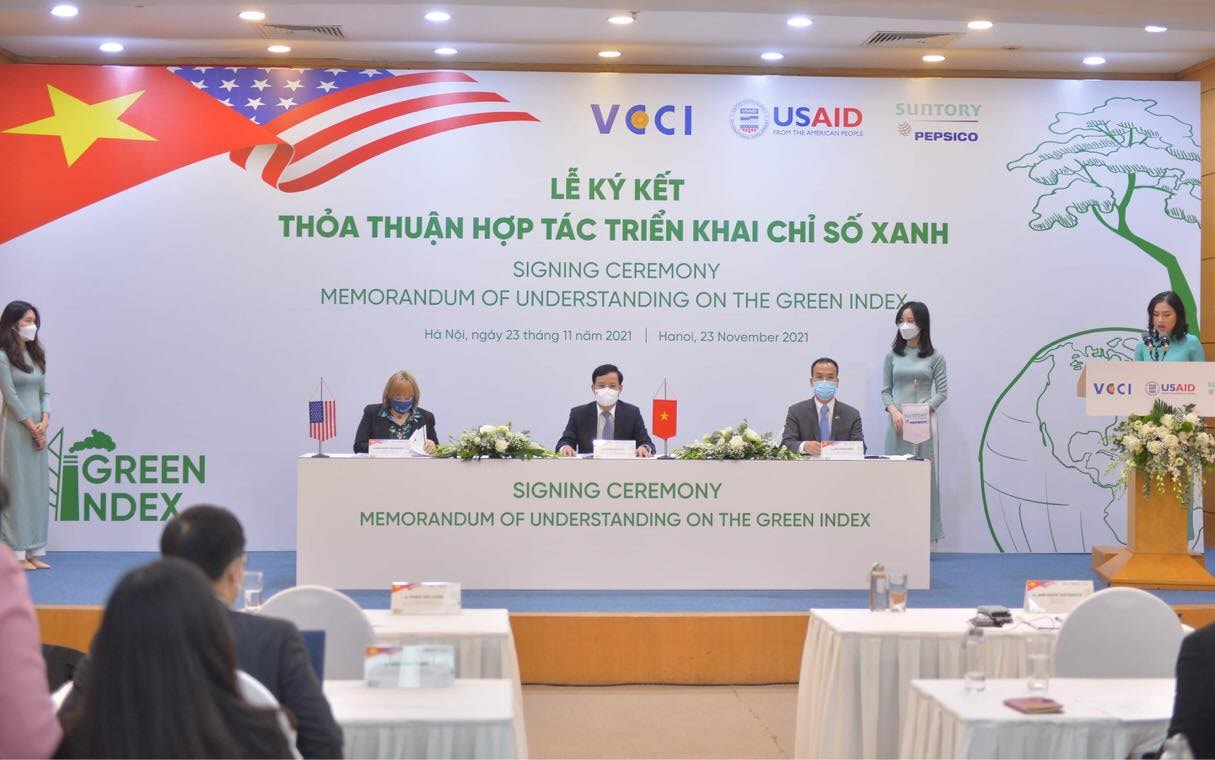 VCCI cùng USAID và đại diện SPBV ký kết Thỏa thuận hợp tác triển khai Chỉ số Xanh