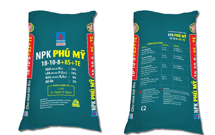 NPK Phú Mỹ 18-10-8+8S+TE 