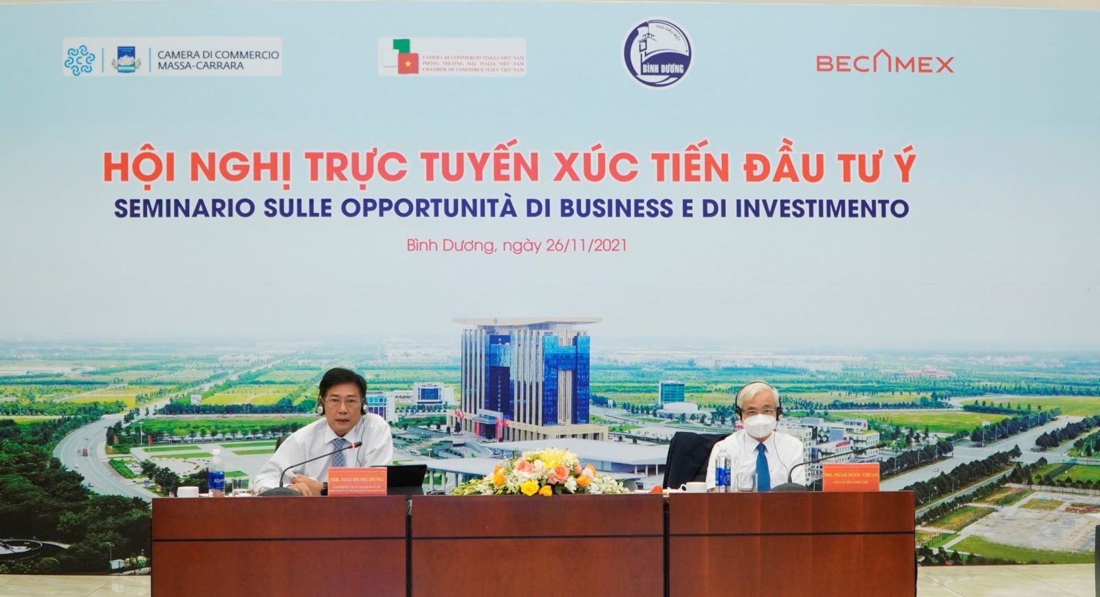 Đại biểu tham dự Hội nghị trực tuyến xúc tiến đầu tư Ý tại điểm cầu Bình Dương