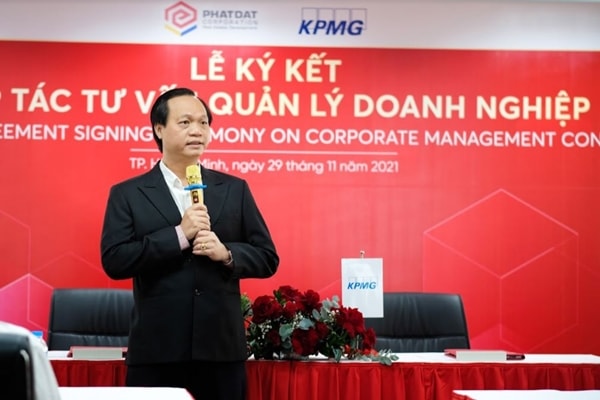 Ông Bùi Quang Anh Vũ – TGĐ CTCP phát triển BĐS Phát Đạt phát biểu tại buổi lễ