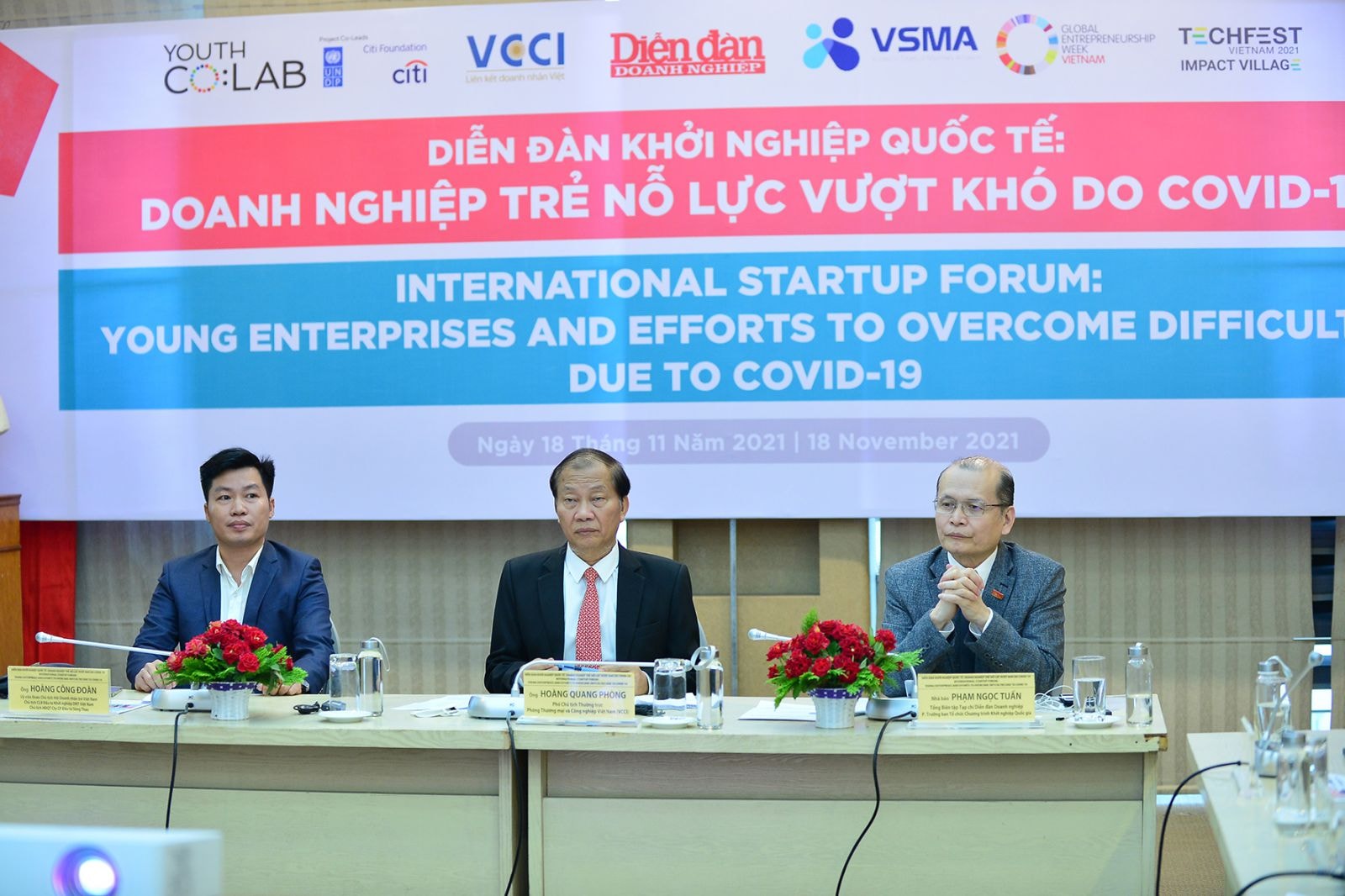 “Diễn đàn Khởi nghiệp quốc tế - Doanh nghiệp trẻ và nỗ lực vượt khó do COVID-19” trong khuôn khổ Chương trình Khởi nghiệp Quốc gia năm 2021 và Chương trình Youth Co:Lab của Chương trình Phát triển Liên Hợp Quốc UNDP Việt Nam, với sự tài trợ của Citi Foundation, do Tạp chí Diễn đàn Doanh nghiệp tổ chức.