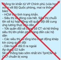 “TP.HCM vào tình trạng khẩn” là thông tin bịa đặt