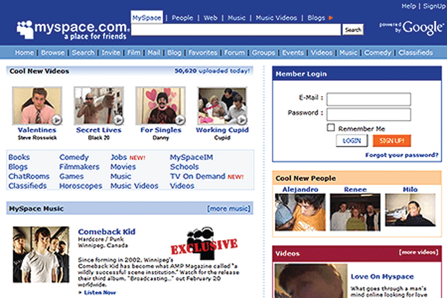 MySpace không phải mạng xã hội đầu tiên, nhưng chính nhờ tính năng nghe nhạc đã khiến trang này ngày càng phổ biến và khiến Rupert Murdoch bỏ ra 580 triệu USD để sáp nhập MySpace vào đế chế truyền thông NewsCorp của mình vào năm 2005.