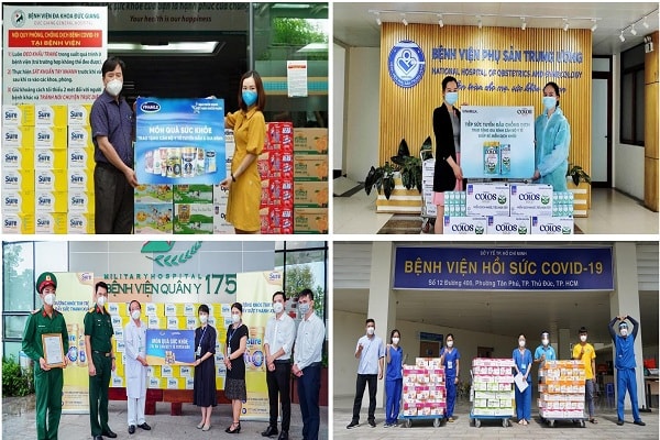 Vinamilk liên tục triển khai chuỗi hoạt động tiếp sức tuyến đầu, đồng hành chống dịch trên cả nước.