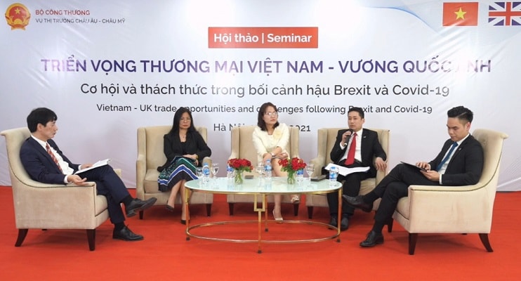 hội thảo “Triển vọng thương mại Việt Nam - Vương quốc Anh: Cơ hội và thách thức trong bối cảnh hậu Brexit và Covid-19”.