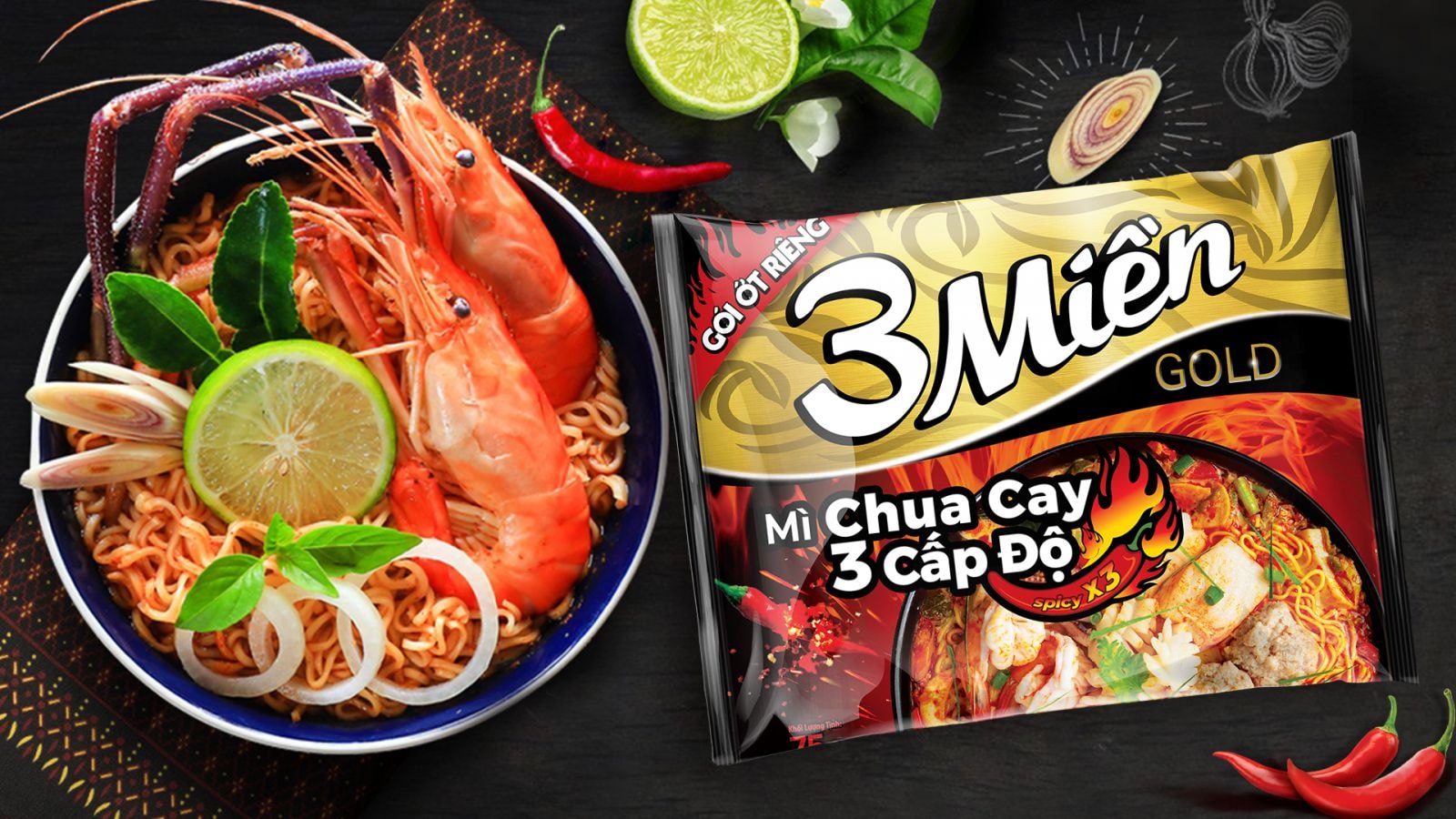 Mì 3 Miền Chua cay 3 Cấp Độ - 